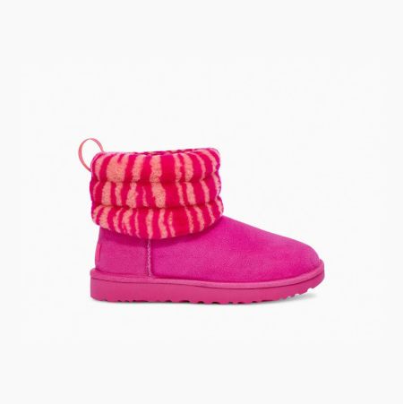 UGG Fluff Mini Quilted Zebra - Boots Dame - Rosa (NO-I869)